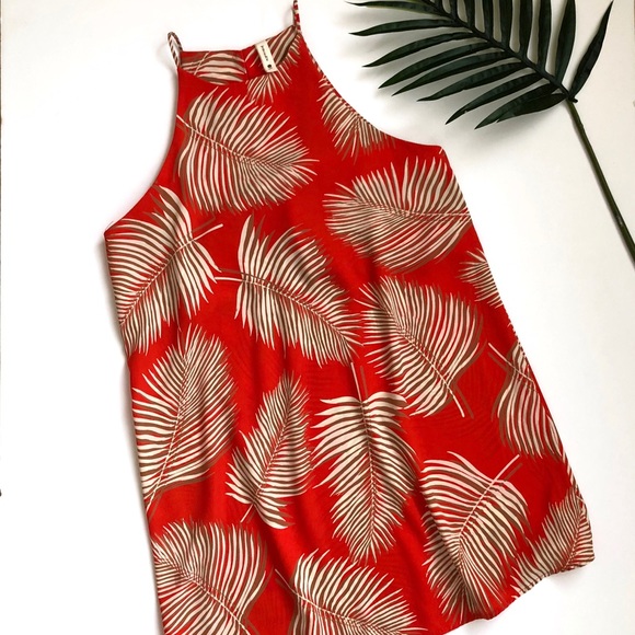 Tyche Dresses & Skirts - Tropical print red mini shift dress
